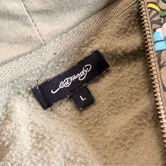 Ed Hardy Butterfly & Rose Crop Girls Hoodie Size Largre - Picture 6 of 10